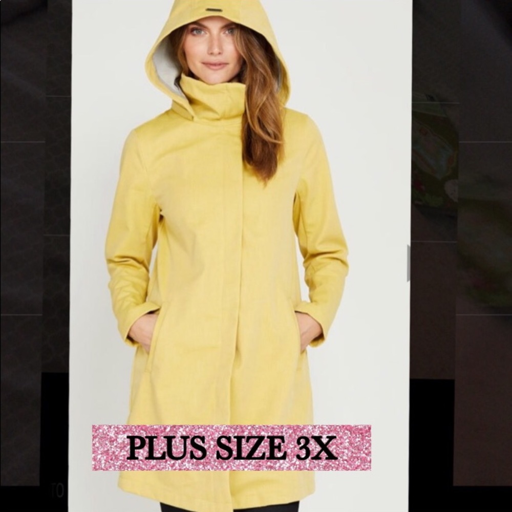 Plus Size Mia Melon Jacket Rain Coat Hood 3X